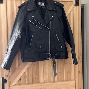 Black Genuine Leather Biker Jacket